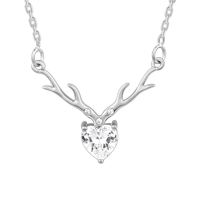 Antler Heart Pendant Necklace