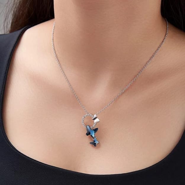 Blue Butterfly Jewelry Set