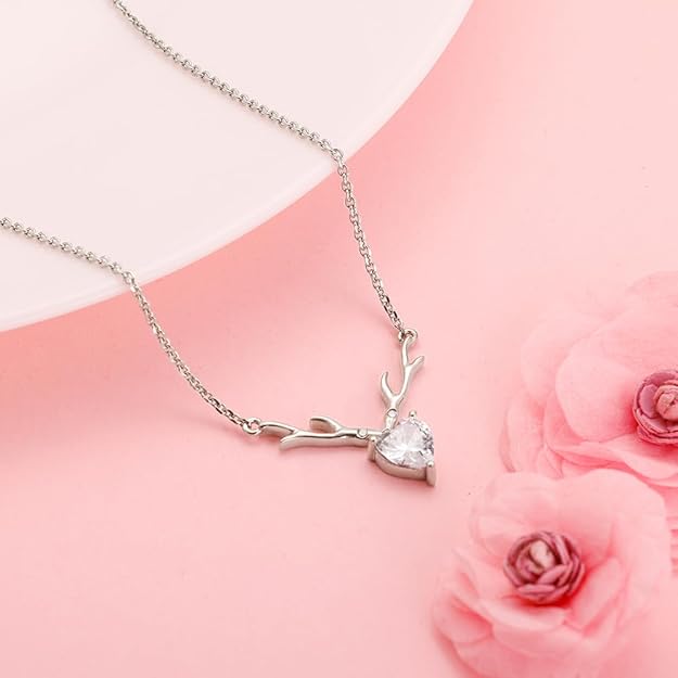 Antler Heart Pendant Necklace