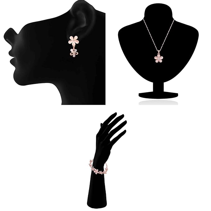Blush Pink Flower Jewelry Set