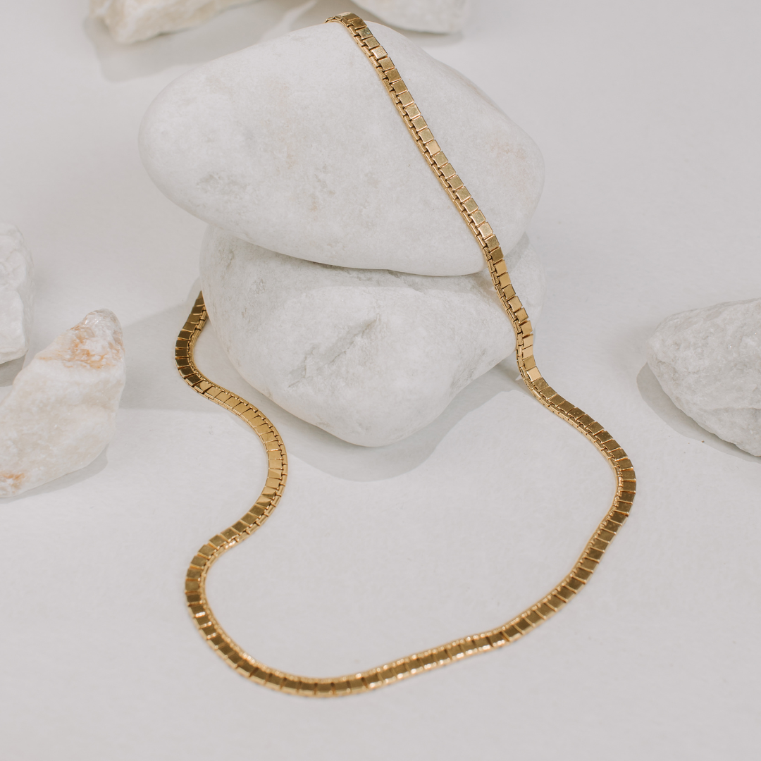 Sleek Flat Gold Chain Necklace