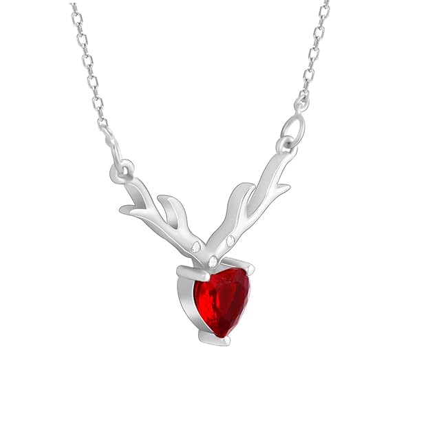 Antler Heart Pendant Necklace