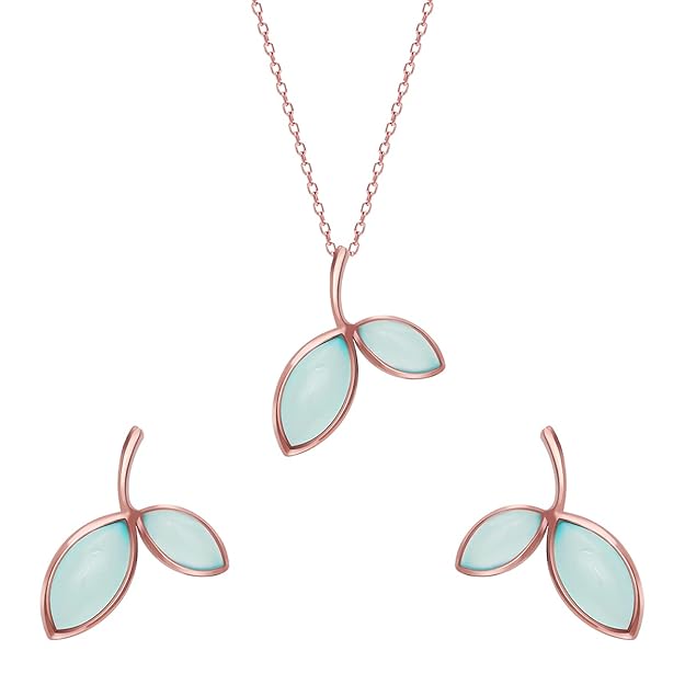 Leaf Pendant & Earrings Set