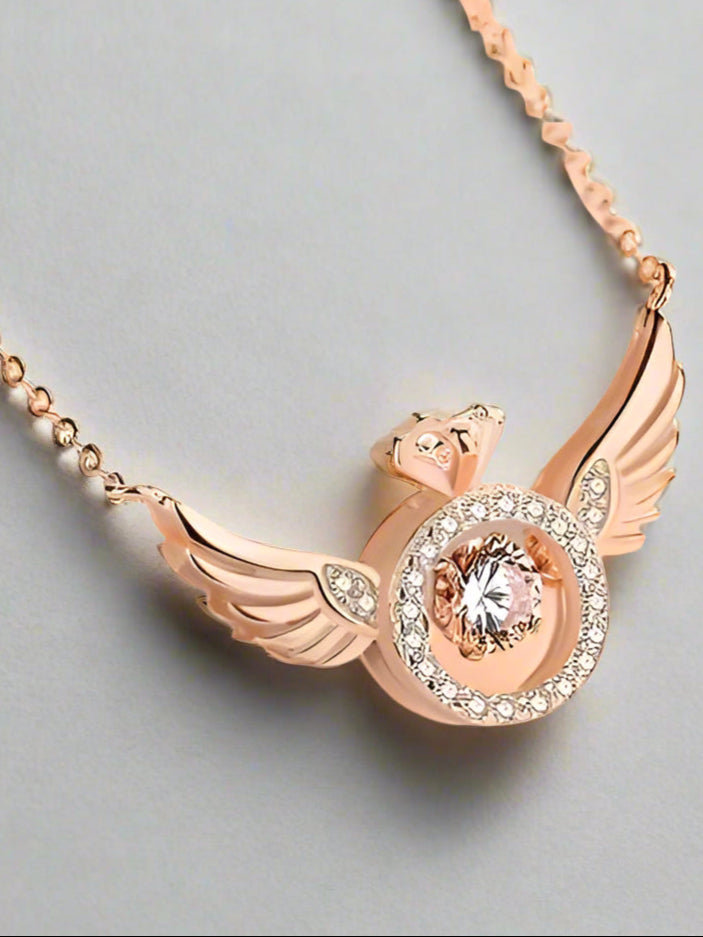 Rose Gold Angel Wings Pendant Chain