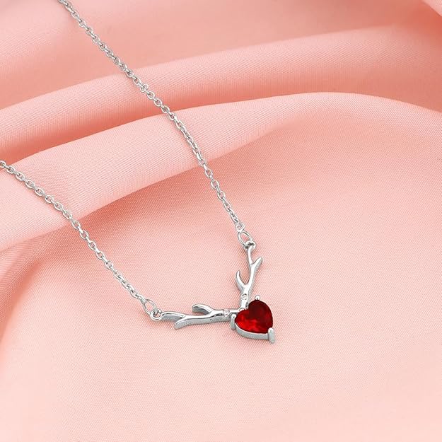 Antler Heart Pendant Necklace