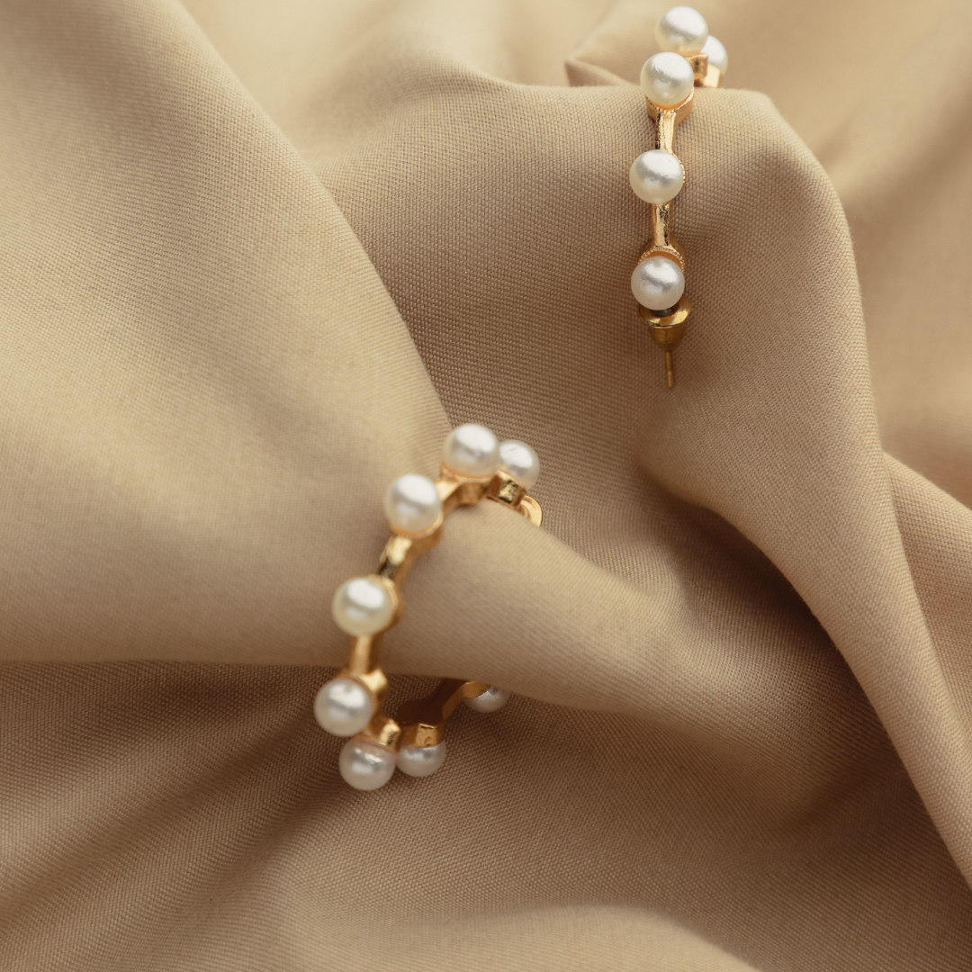 Pearl Radiance Hoop Earrings
