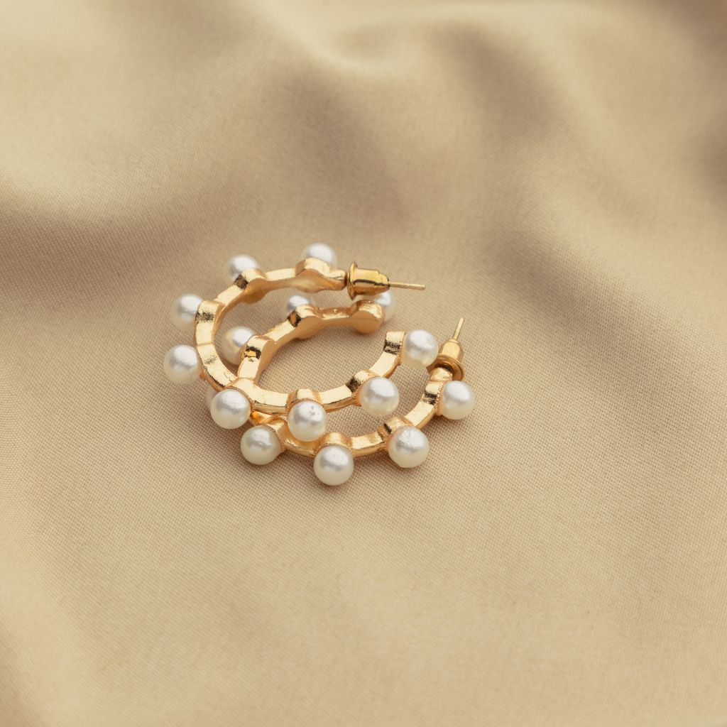 Pearl Radiance Hoop Earrings