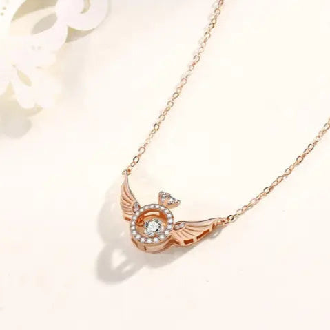Rose Gold Angel Wings Pendant Chain